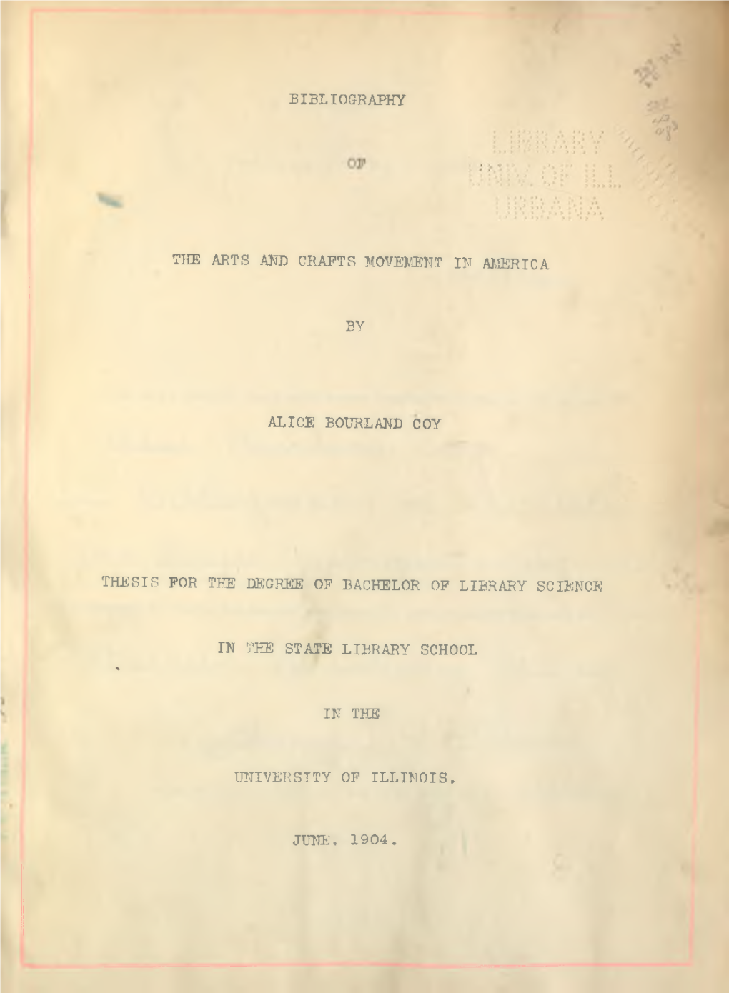 Bibliography the Arts and Crafts Movement in America