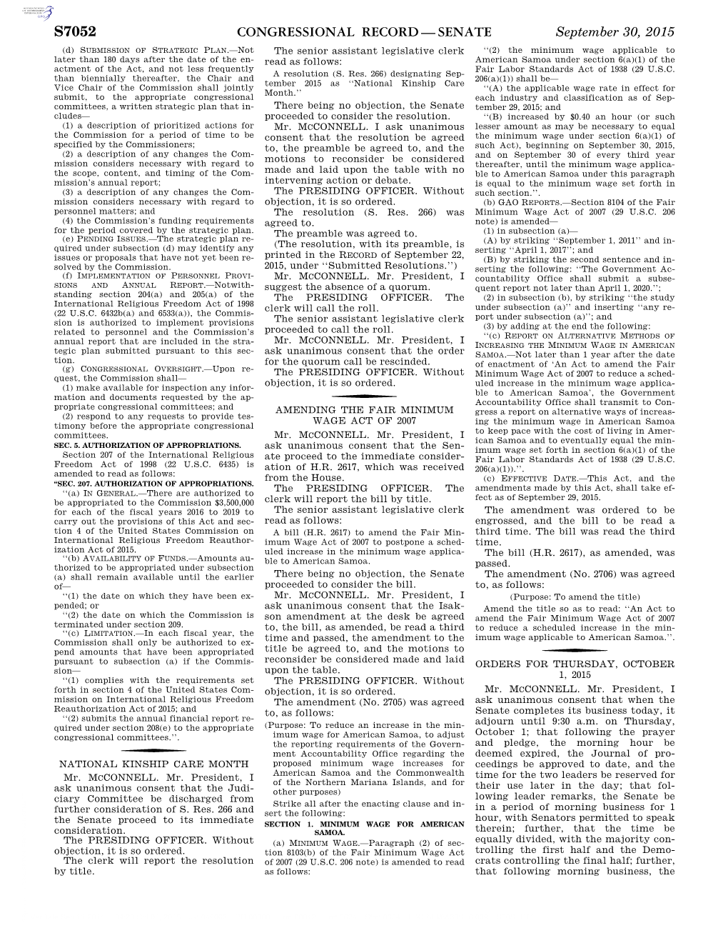 Congressional Record—Senate S7052