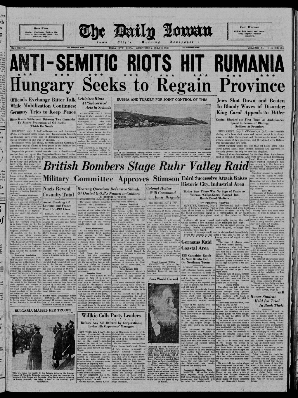 Daily Iowan (Iowa City, Iowa), 1940-07-03