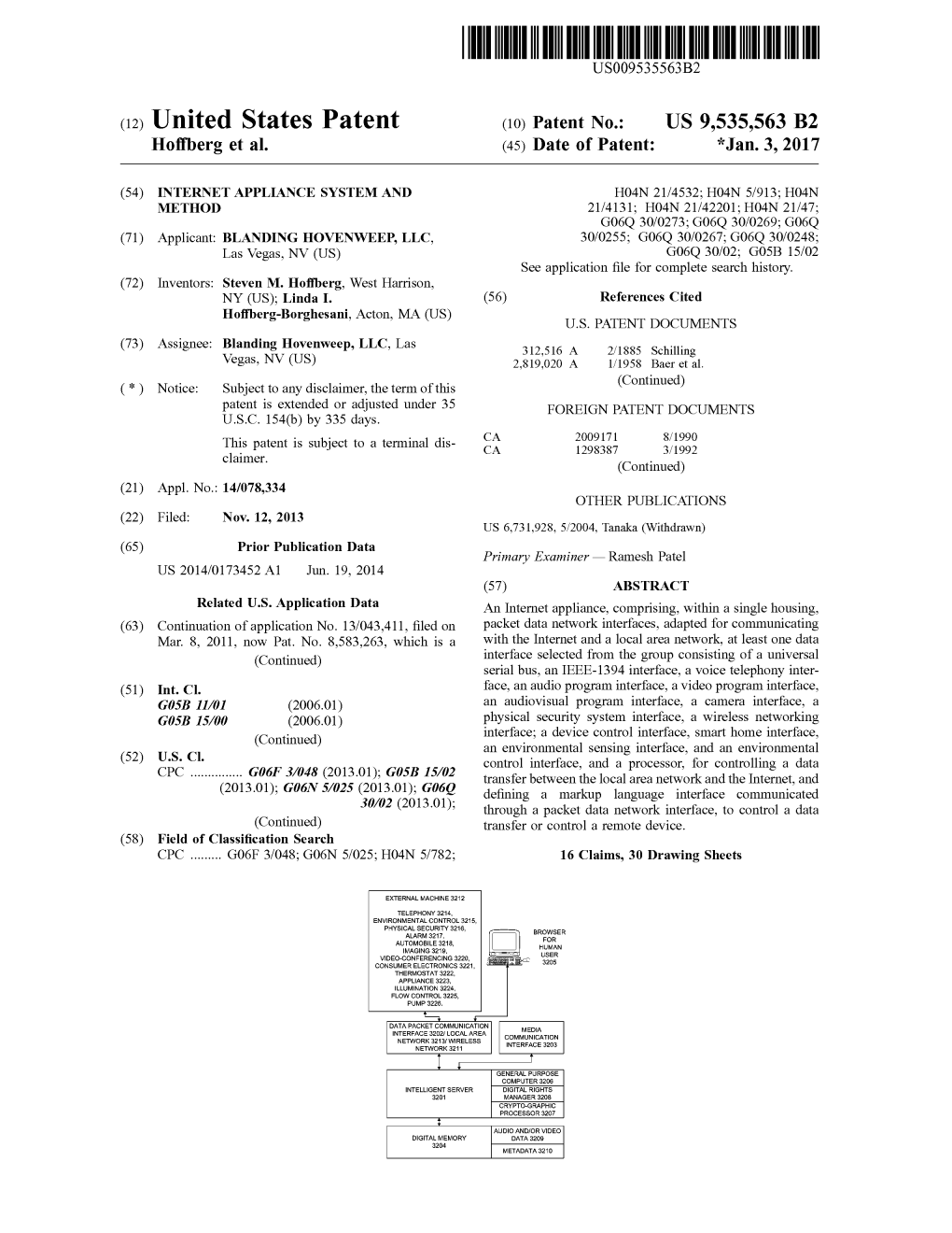 (12) United States Patent (10) Patent No.: US 9,535,563 B2 Hoffberg Et Al