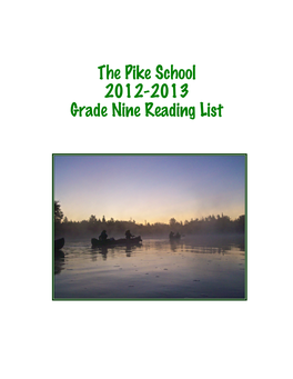 The Pike School 2012-2013 Grade Nine Reading List