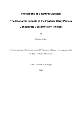 The Economic Impacts of the Fonterra Whey Protein Concentrate