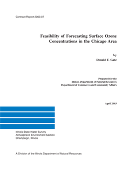 Feasibility of Forecasting Surface Ozone Concentrations in the Chicago Area