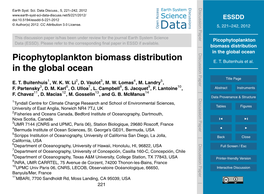 Picophytoplankton Biomass Distribution in the Global Ocean