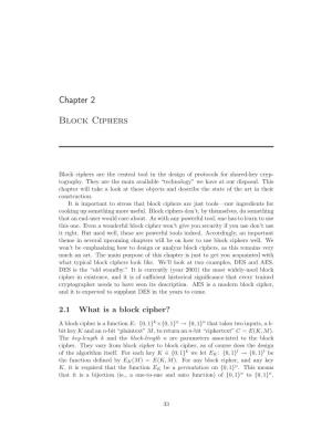 Chapter 2 Block Ciphers