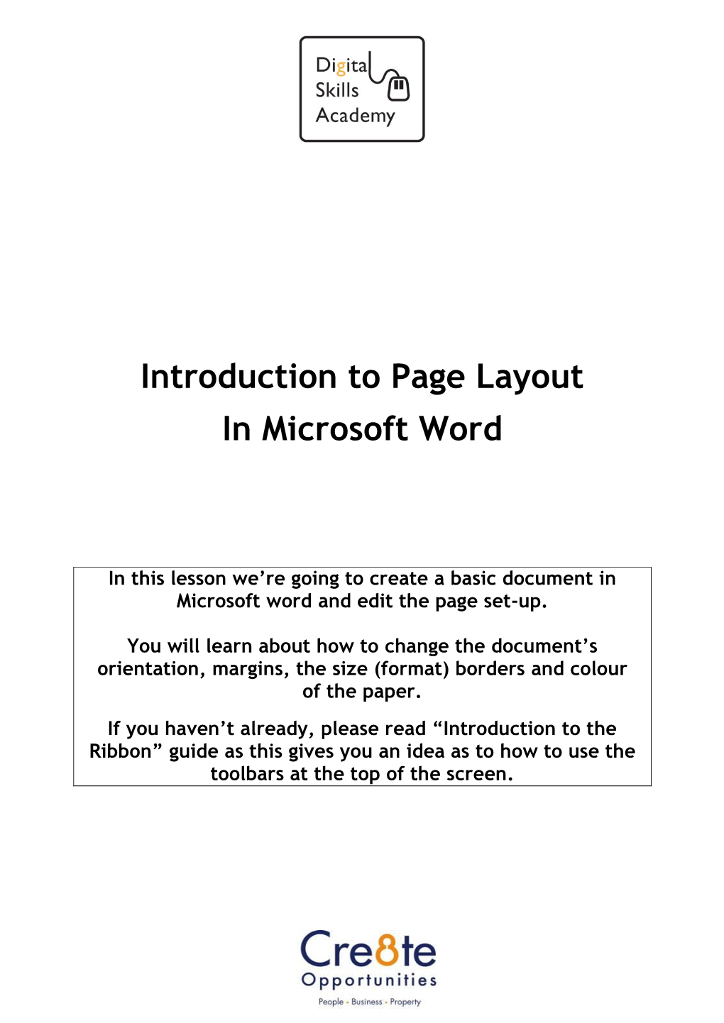 Introduction to Page Layout in Microsoft Word