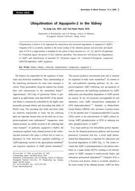 Ubiquitination of Aquaporin-2 in the Kidney