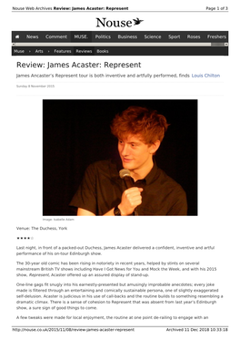Review: James Acaster: Represent | Nouse