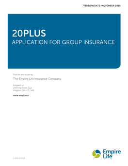 20Plus Application for Group Insurance