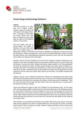 Verena Gorge and Hermitage Solothurn