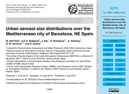 Urban Aerosol Size Distributions Over the Mediterranean City of Barcelona, NE Spain