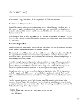 Graceful Degradation & Progressive Enhancement