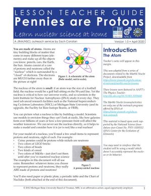 Pennies Are Protons Teacher Guide