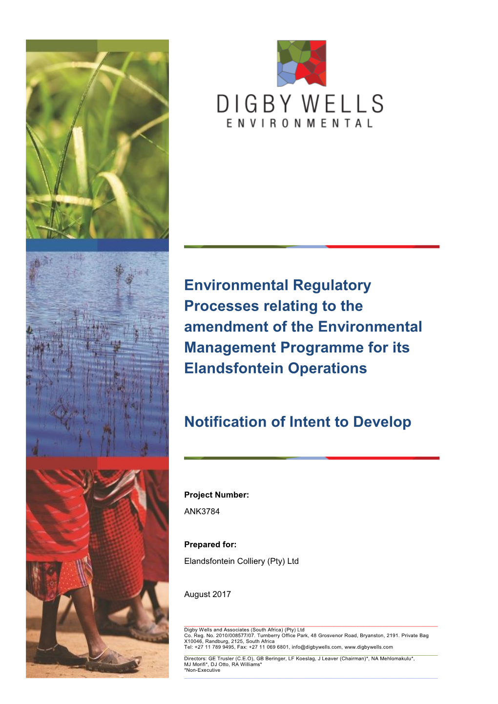 Environmental Regulatory Processes Relating to the Amendment of the Environmental Management Programme for Its Elandsfontein Operations