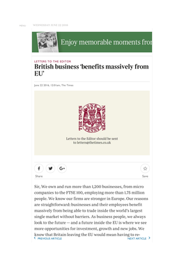 British Business 'Benefits Massively From
