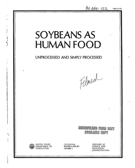 Soybeans As Human Food
