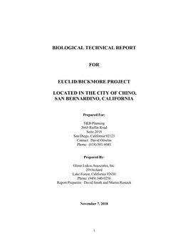 Biological Technical Report for Euclid/Bickmore