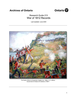 To View Research Guide 213, War of 1812 Records