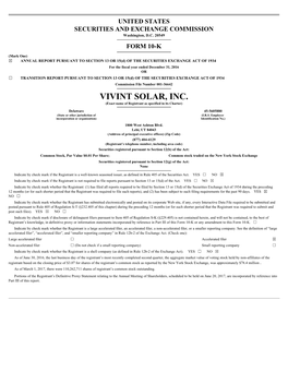 VIVINT SOLAR, INC. (Exact Name of Registrant As Specified in Its Charter)