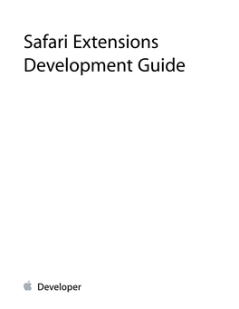 Safari Extensions Development Guide Contents