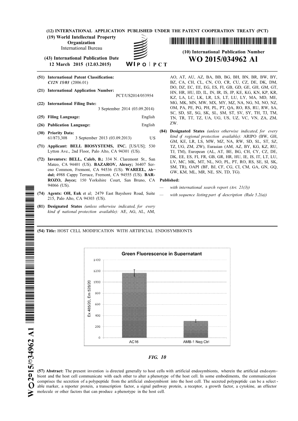 WO 2015/034962 Al 12 March 2015 (12.03.2015) P O P C T