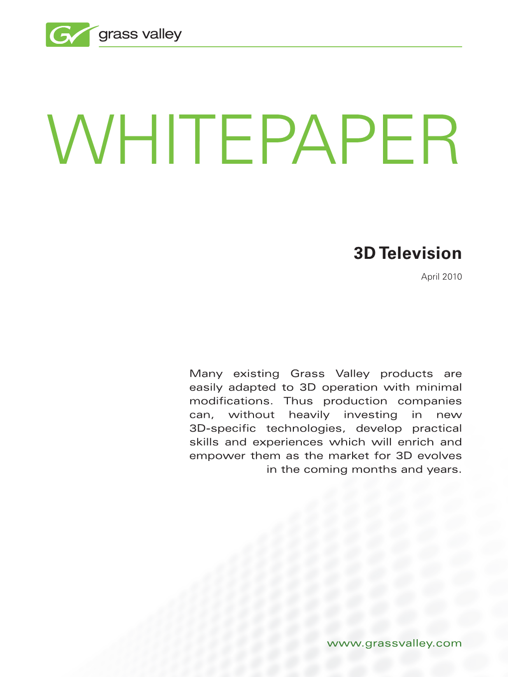 3D Television Whitepaper