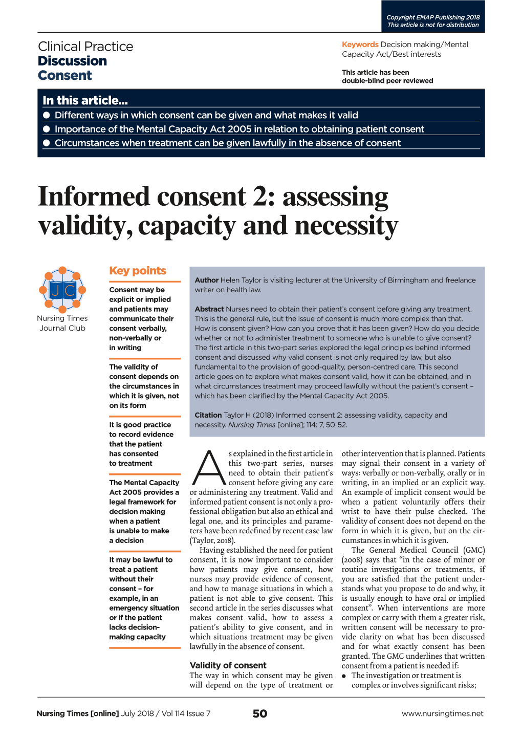 180620 Informed Consent 2 Assessing Validity Capacity and Necessity