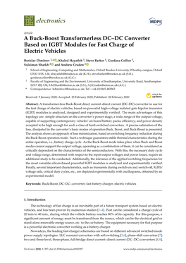 A Buck-Boost Transformerless DC–DC Converter Based on IGBT Modules for Fast Charge of Electric Vehicles