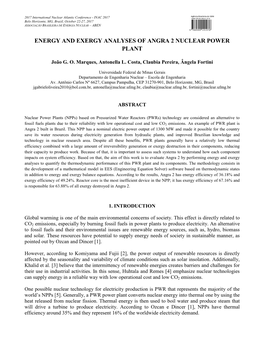 Energy and Exergy Analyses of Angra 2 Nuclear Power Plant