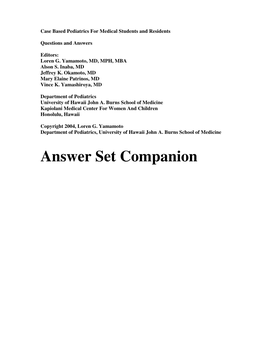 Answer Set Companion Answers to Questions