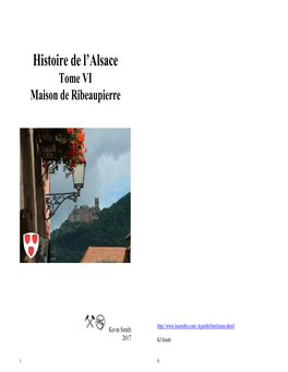 Histoire De L'alsace: Tome VI: Maison De Ribeaupierre
