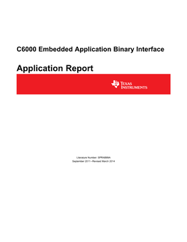 C6000 Embedded Application Binary Interface (Rev. A)