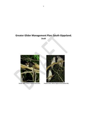 Greater Glider Management Plan: South Gippsland. Draft