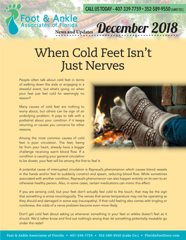 December 2018 When Cold Feet Isn’T Just Nerves