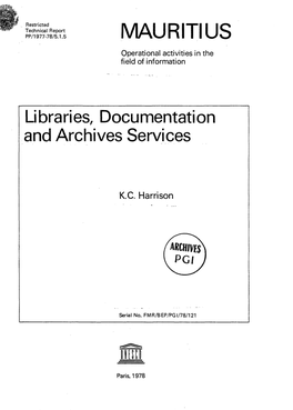 Mauritius: Libraries, Documentation and Archives Services