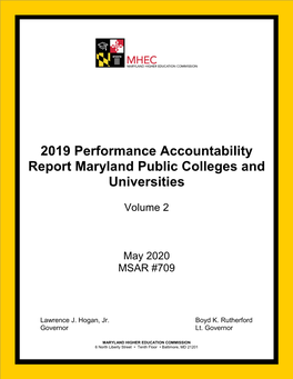 MSAR #709 2019 Performance Accountability Report for Maryland