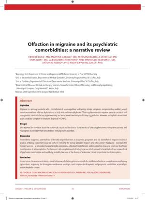 Olfaction in Migraine and Its Psychiatric Comorbidities: a Narrative Review