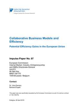 Collaborative Business Models and Efficiency