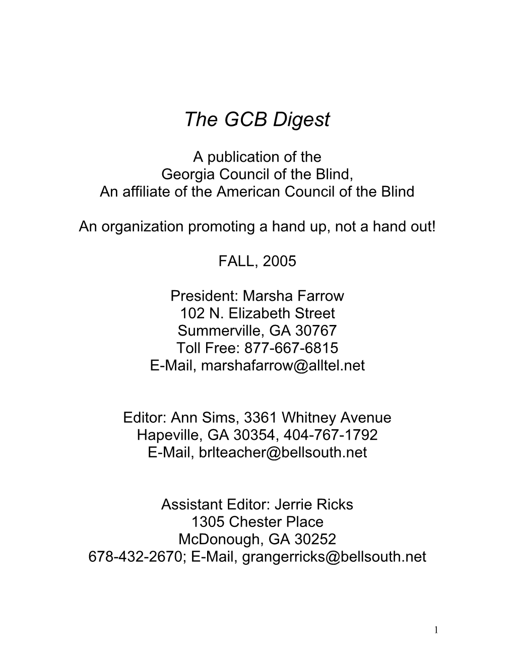 Georgia Council of the Blind