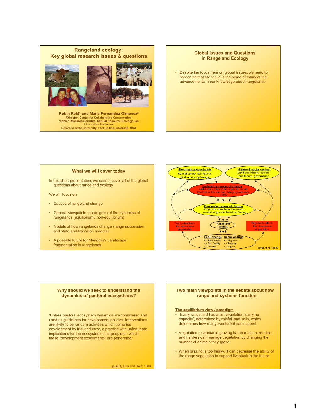 Rangeland Ecology: Key Global Research Issues & Questions