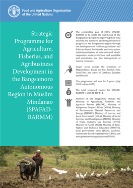 Strategic Programme for Agriculture, Fisheries, and Agribusiness