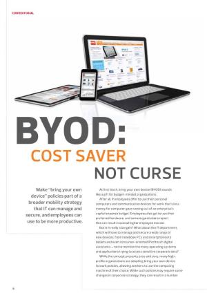 Byod: Cost Saver Not Curse