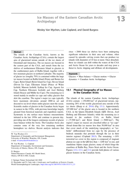 Ice Masses of the Eastern Canadian Arctic Archipelago 13