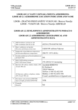 LDOB AD 2-1 VFR Manual 22 JUN 17