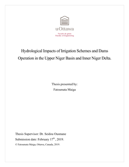 Hydrological Impacts of Irrigation Schemes and Dams Operation in the Upper Niger Basin and Inner Niger Delta