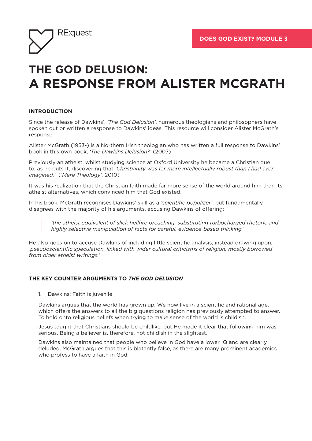 The God Delusion Responses: Alister Mcgrath