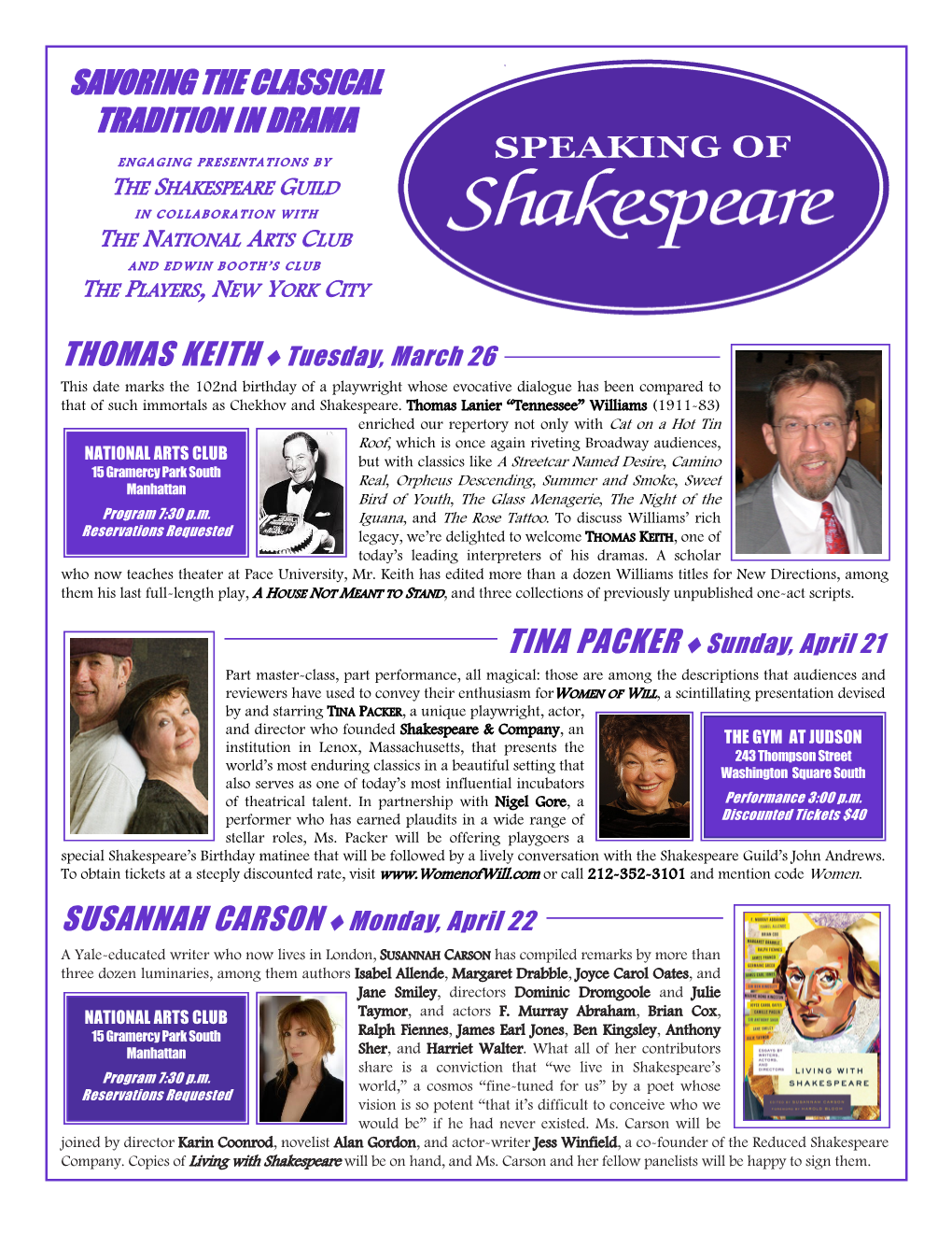 Speaking Flyer for March 2013