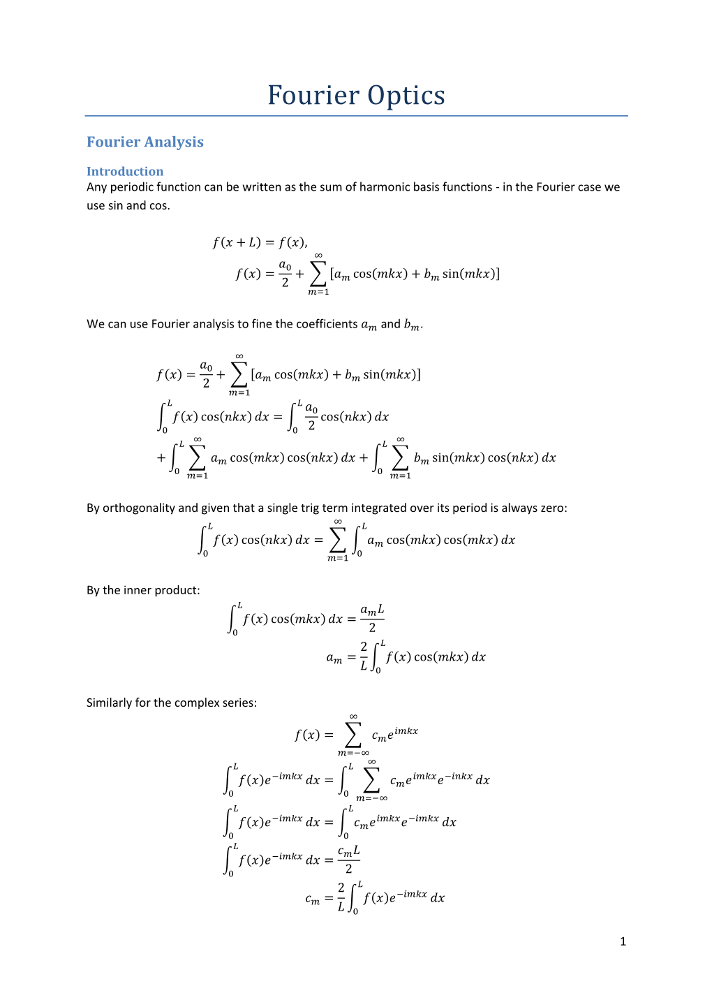 Fourier Optics