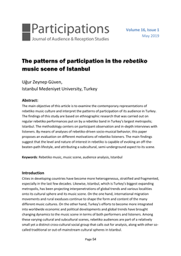 The Patterns of Participation in the Rebetiko Music Scene of Istanbul