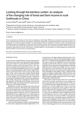 An Analysis of the Changing Role of Forest and Farm Income in Rural Livelihoods in China   M